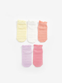 Desenli K?z Bebek Patik ?orap 5li