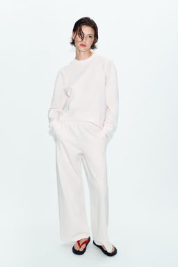 SUDADERA EFECTO LAVADO / Rosa pastel