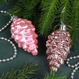 Елочное украшение Шишка 8 штук 8 см / 5620 /уп 72/ микс (Красный) - Галеонтрейд фото 6