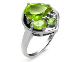Кольцо из серебра султанит, Амадея