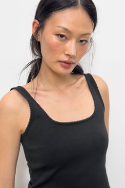 TOP RIB TIRANTES / Negro - Zara фото 3
