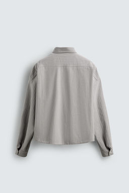 CONTRAST EMBROIDERED STRIPED SHIRT - Zara фото 7