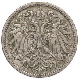 Монета 10 геллеров 1895 года Австрия
