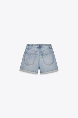 HIGH-WAIST MOM FIT TRF BERMUDA SHORTS - Zara фото 29