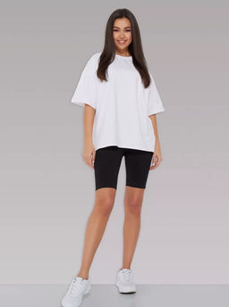 K11613 Футболка OVER SIZE (плотный хлопок) БЕЛЫЙ