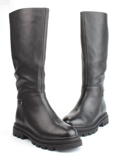 02-FK888-1M BLACK Сапоги зимние женские (натуральная кожа, байка, натуральный мех)