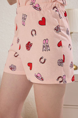 Trendyolmilla Pembe %100 Pamuklu Kalpli Sortlu Orme Pijama Tak?m? THMSS25PT00298  фото 4