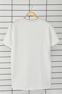 TRENDYOL MAN Beyaz Regular/Normal Kesim Dokulu Triko Bantl? T-Shirt TMNSS25TS00042 - Trendyolmilla фото 11