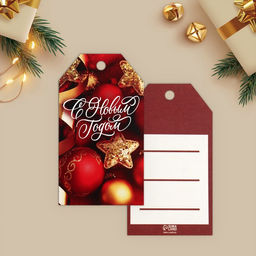 Цена за 20 шт. Открытка-шильдик на подарок С Новым годом!, МИКС