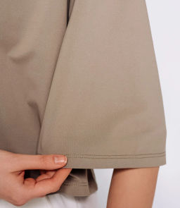 Футболка #ОКТ095009, бежево-серый