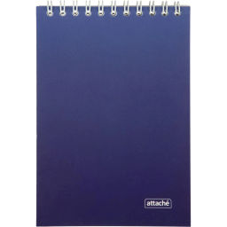 Блокнот А6 60л Attache Градиент Синий клетка, 65г, греб, УФ-лак