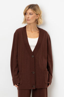 Кардиган Very Neat ЕВ 30166/ш тирамису из шерсти мериноса и акрила