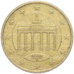 Монета 50 евроцентов 2002 года F Германия