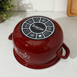 Кастрюля эмалированная «Бордо», 4 л, d=20 см, стеклянная крышка, индукция, цвет бордовый