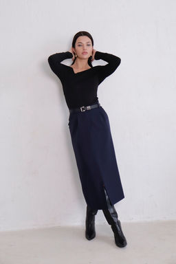 11364 Юбка миди-макси тёмно-синяя - Martichelli фото 10