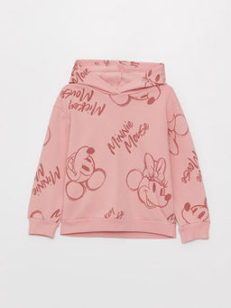 Minnie ve Mickey Mouse Bask?l? K?z ?ocuk Hoodie