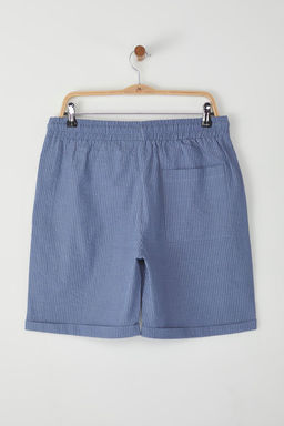 TRENDYOL MAN Mavi Regular Fit Gofre Dokulu Cizgili Yazl?k Sort & Bermuda TMNSS25SR00001 - Trendyolmilla фото 10