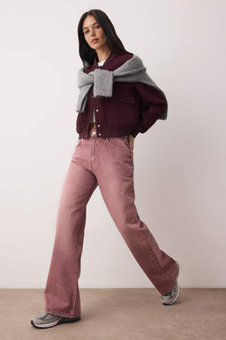 TRENDYOLMILLA Bej Soluk Efekt Vintage Normal Bel Wide Leg Jeans TWOSS24JE00011  фото 9