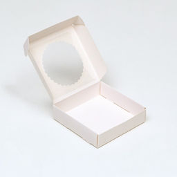 Цена за 6 шт. Коробка сборная, белая, с окном, 11.5×11.5×3 см