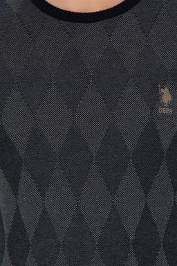Мужской темно-синий вязаный свитер - U.s. polo assn фото 6