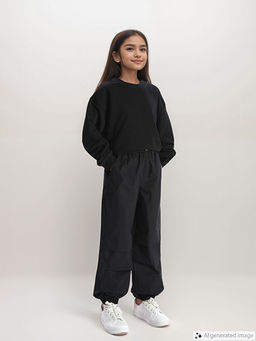 Beli Lastikli K?z ?ocuk Jogger Pantolon