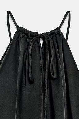 TOP CROP SATINADO GLOBO / Negro - Zara фото 8