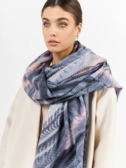 Большой, мягкий, тонкий и очень нежный двусторонний палантин с рисунком