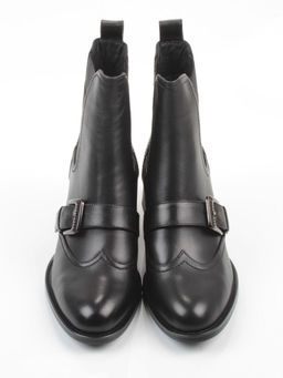 01-J4B-9A BLACK Ботинки "Челси" демисезонные женские (натуральная кожа, байка)