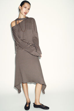 ASYMMETRIC STRIPED SKIRT - Zara фото 10