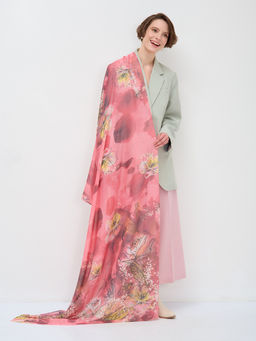 Большой красивый палантин. Рисунок нанесен вручную.ШЕЛК ВИСКОЗА ХЛОПОК - Tantino фото 5