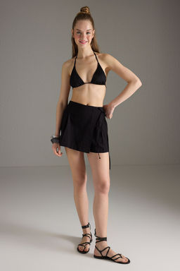 Trendyolmilla Pembe Dokuma Baglama Detayl? 100% Pamuk Plaj Sort Etek TBESS25SR00016 фото 3