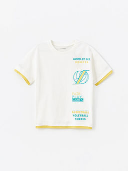 Bisiklet Yaka Bask?l? Erkek Bebek Ti??rt