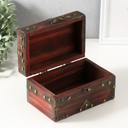 Шкатулка для украшений «Сундук. Аделина», дерево, красная, 17.5×11×9.5 см