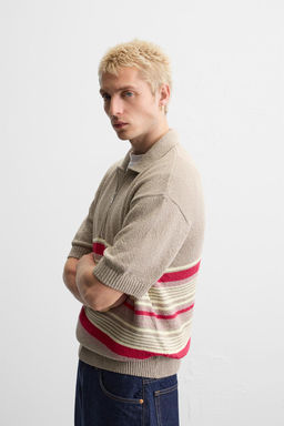 KNIT QUARTER-ZIP POLO SHIRT - Zara фото 6