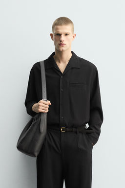 Рубашка Fluid Relaxed Fit черная