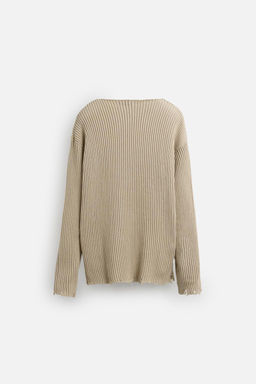 RIBBED SWEATER WITH RIPPED FINISH - Zara фото 8