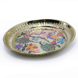 Декоративная тарелка латунь COLOUR PLATE