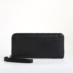 Портмоне-клатч мужской на молнии, с картхолдером, чёрное