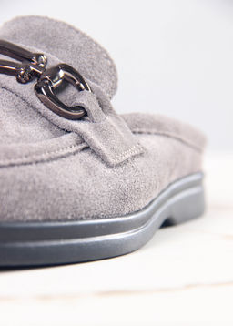 Сабо лоферы 1080.2614bl. серый замок замша