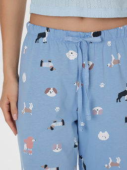 Брюки женские голубые с принтом - Mark formelle фото 4