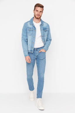 TRENDYOL MAN Lacivert Esnek Kumas Slim Fit Dar Kesim Jeans Kot Pantolon TMNAW23JE00054 - Trendyolmilla фото 14
