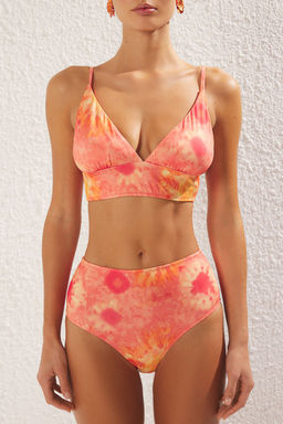 Soyut Desenli Ucgen Mix&Match Bikini Ustu TBESS21BU0343