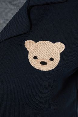 Trendyolmilla Lacivert Ay?c?kl? Fitilli Orme Pijama Tak?m? THMSS21PT0168 фото 15