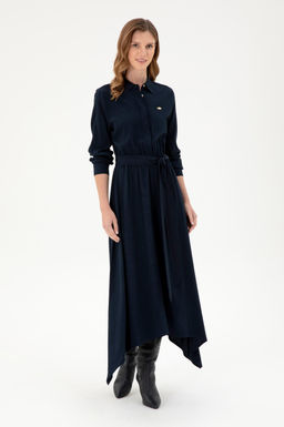 Женское темно-синее тканое платье Неожиданная скидка в корзине