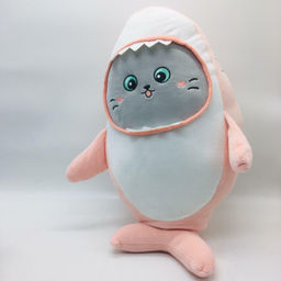 Мягкая игрушка Котик в костюме акулы 60 см - Storyland фото 9