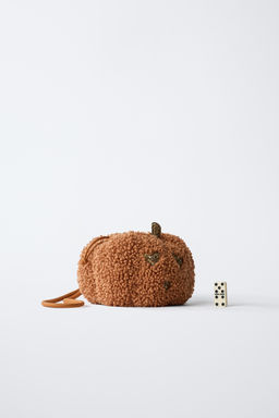 FAUX SHEARLING PUMPKIN CROSSBODY BAG - Zara фото 6