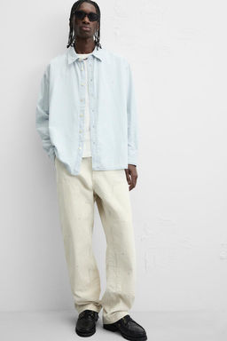 EMBROIDERED STRIPE SHIRT - Zara фото 5