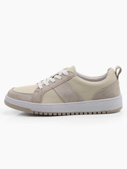 03-C934-4 BEIGE Кеды кожаные женские (натуральная кожа, натуральная замша)