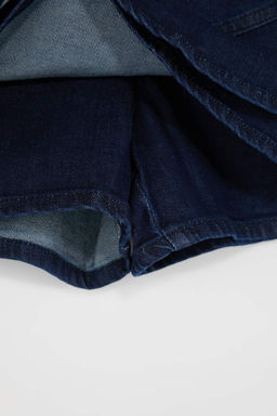 Koyu Mavi Volanl? %100 Pamuk Denim Sort Etek TWOSS26SR00031 - Trendyolmilla фото 7