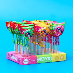 Цена за 33 шт. Карамель леденцовая на палочке со вкусом маракуйи, малины , манго, 9 г